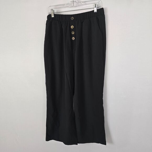 Bloomchic Pants Women's 1X Button Accent Elastic Waist Pocket Black NWT - Picture 15 of 15
